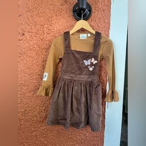Disney Junior Minnie Mouse Corduroy Brown Dress Size 3T